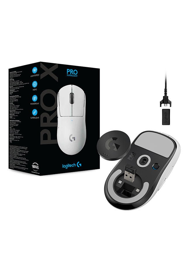 Logitech G PRO X SUPERLIGHT Wireless Gaming Mouse, Ultra-Lightweight, Hero 25K Sensor, 25,600 DPI, 5 Programmable Buttons, Long Battery Life, Compatible With PC/Mac - White - Image 2