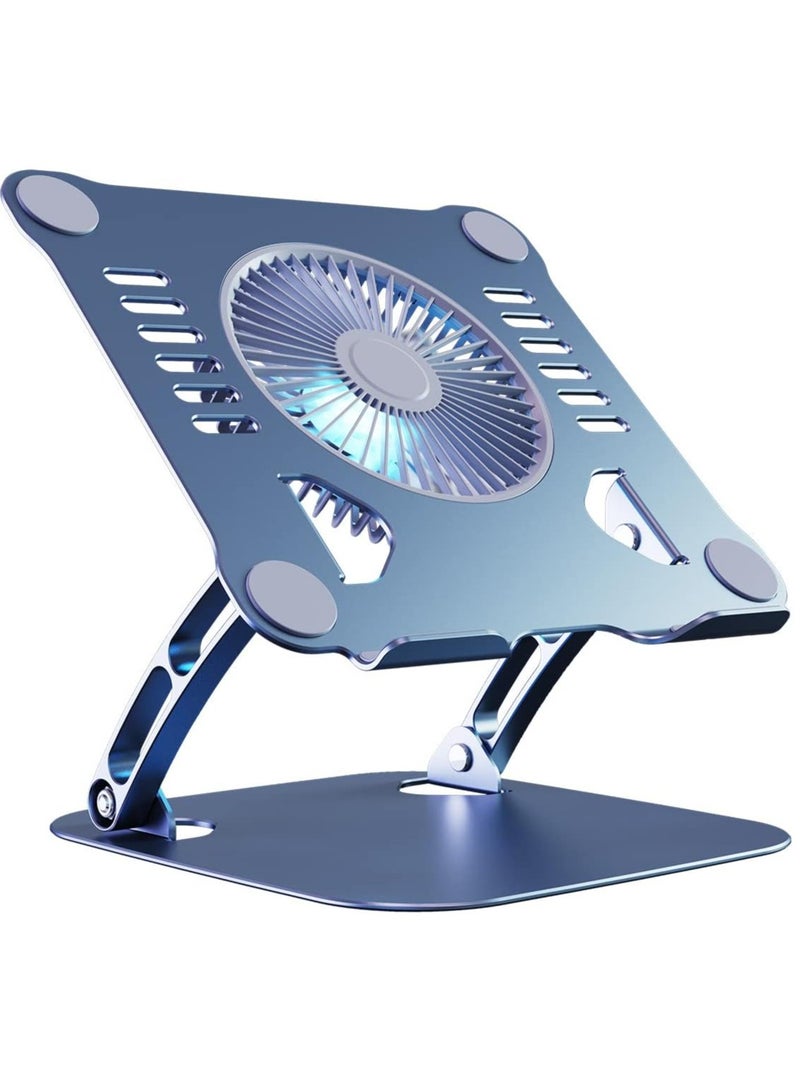 DUSALA Laptop Cooling Stand with 3 Speed Fan, Adjustable Height Laptop Stand for Desk, Ergonimic Foldable Laptop - Image 1