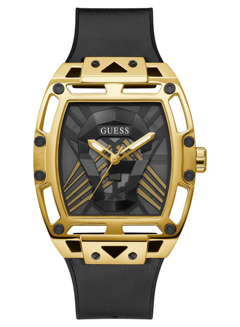 GUESS ساعة رجالية متعددة الوظائف باللون الأسود والذهبي GW0500G1 - 44 مم - Image 1