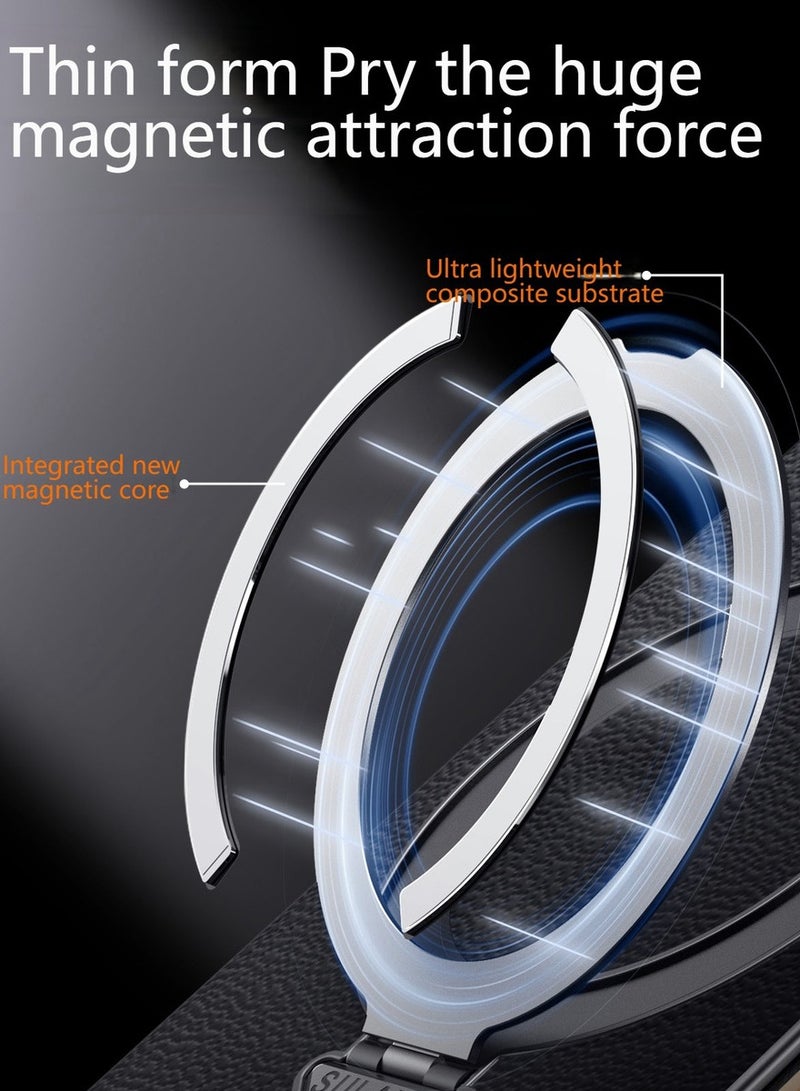 سولادا جراب جلدي أصلي لهاتف Huawei Mate XT بتصميم Ultimate، مع حامل مغناطيسي، أسود - Image 3