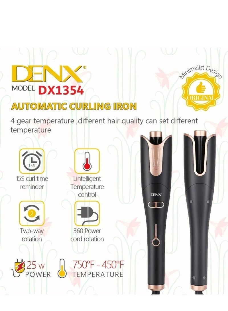 Denx "DENX DX1354 Automatic Ceramic Hair Curler – Easy 360-Degree Rotation and Customizable Speed for Stunning Curls" - Image 2