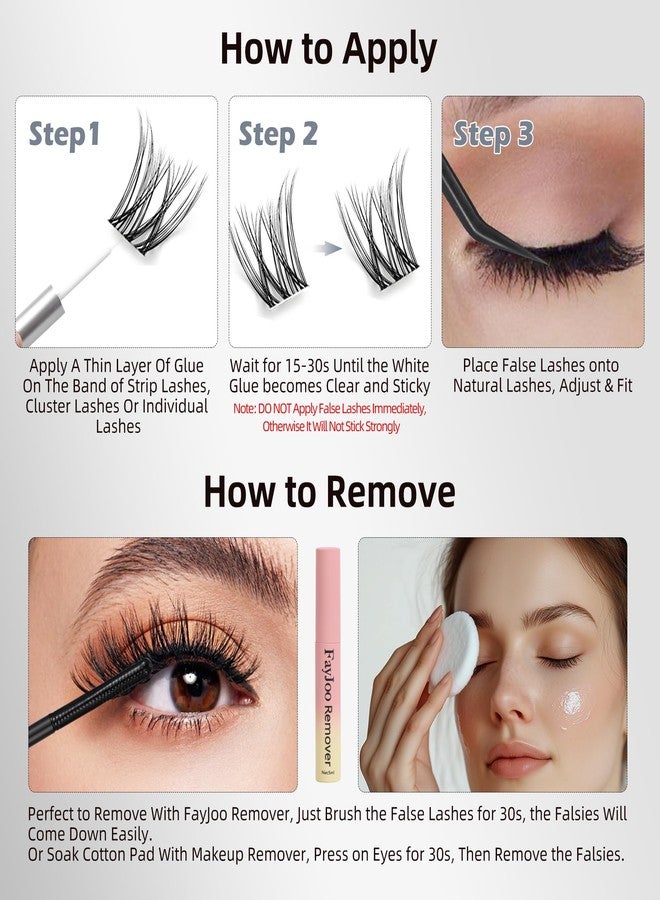 FayJoo Strong Hold Eyelash Glue for Sensitive Eyes Up to 5 Days-Ultimate Waterproof Lash Adhesive Dries Clear, Latex-Free & Hypoallergenic Gentle Brush-On Formula, No Irritation, FayJoo White/Clear Bond, 5ml - Image 2