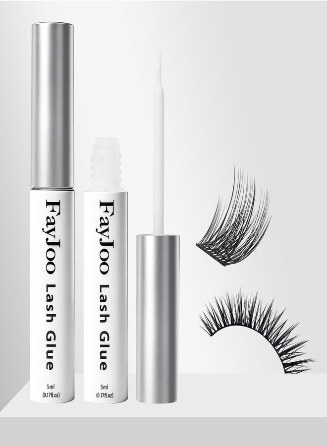 FayJoo Strong Hold Eyelash Glue for Sensitive Eyes Up to 5 Days-Ultimate Waterproof Lash Adhesive Dries Clear, Latex-Free & Hypoallergenic Gentle Brush-On Formula, No Irritation, FayJoo White/Clear Bond, 5ml - Image 1