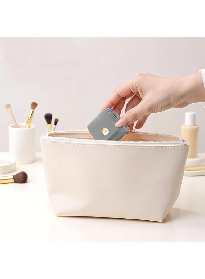 Mini Travel Jewelry Bag Mini Travel Jewelry Roll Bag with Buckle Portable Jewelry Pouch Travel Jewellery Organizer Case Small Foldable Jewellery Box for Earrings, Rings, Necklaces (1pcs) (Grey) - Image 5