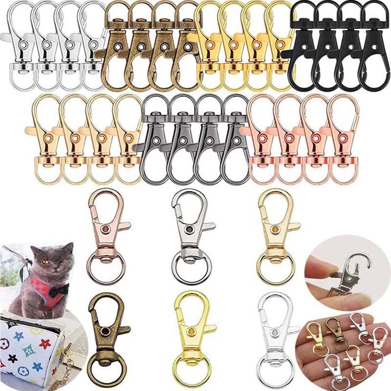 DIY Crafts 6 Pcs Colour Set 6x1, Combo Set, 32mm Metal Lobster Claw Clasps Swivel Lanyards Trigger Snap Hooks Strap for Keychain Key Rings Connector Bags Art Je(6 Pcs Colour Set 6x1, Combo Set) - Image 1