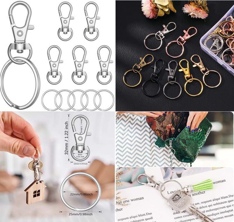 DIY Crafts 6 Pcs Colour Set 6x1, Combo Set, 32mm Metal Lobster Claw Clasps Swivel Lanyards Trigger Snap Hooks Strap for Keychain Key Rings Connector Bags Art Je(6 Pcs Colour Set 6x1, Combo Set) - Image 5