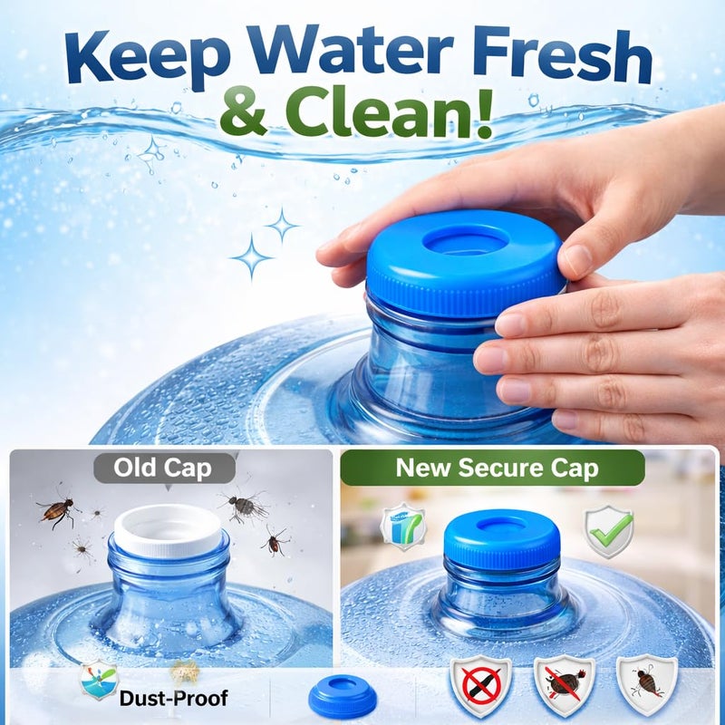 2 Pieces Reusable Gallon Water Jug Cap 55 Mm Bottles Silicone Non Spill Lid Anti Splash Seal Replacement Cover Secure Drinking Dispenser Accessory Home Office Outdoor Use - Image 2