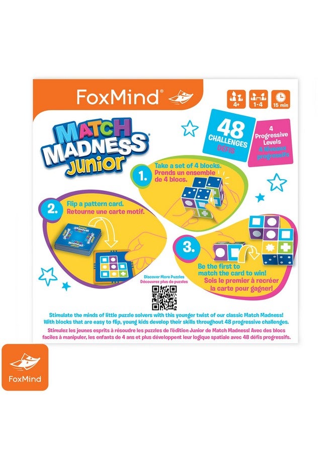 FoxMind Games: Match Madness Junior, A Pattern Matching Puzzle Game, Make The Match in a Flash, Develops Visual Recognition and fine Motor Skills, Play with up to 4 Players, for Ages 4 and up - Image 3