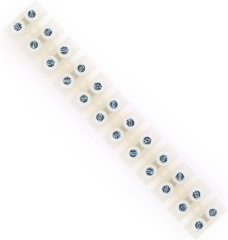 Keple 3A Amp Terminal Block, 12 Way Electrical Terminals, Clear Polyethylene Electrical Connector Strips, Chocolate Chock Blocks For Wire Connecting/Joining Cables, Dual Row 12 Piece Position Wire - Image 1