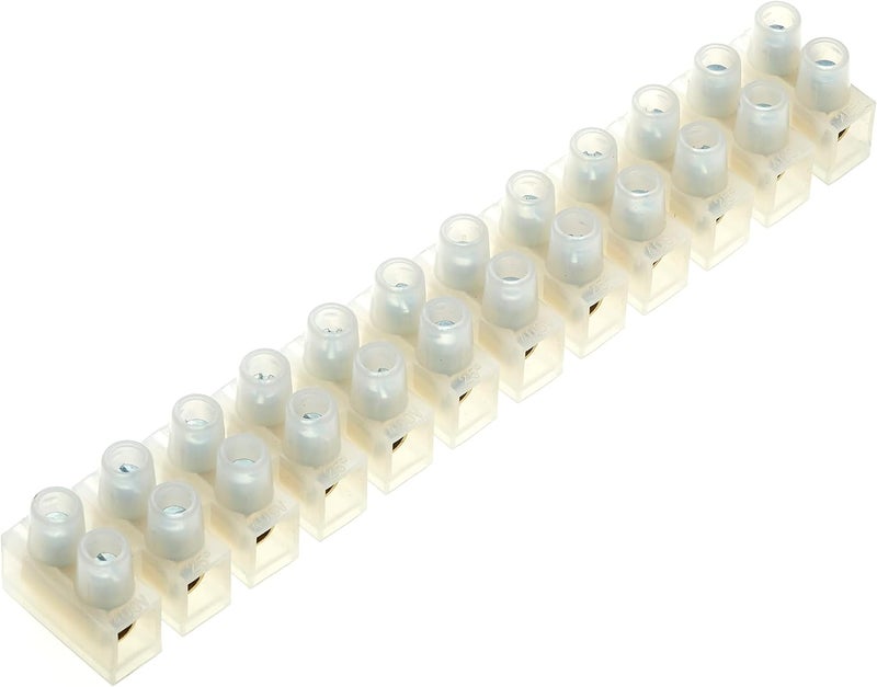 Keple 3A Amp Terminal Block, 12 Way Electrical Terminals, Clear Polyethylene Electrical Connector Strips, Chocolate Chock Blocks For Wire Connecting/Joining Cables, Dual Row 12 Piece Position Wire - Image 2