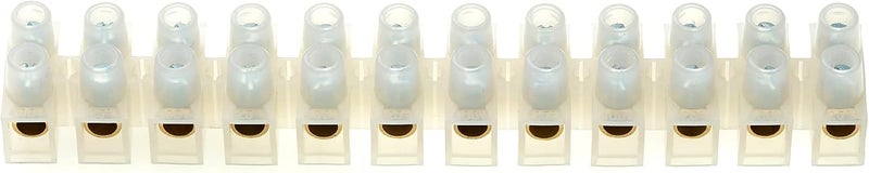 Keple 3A Amp Terminal Block, 12 Way Electrical Terminals, Clear Polyethylene Electrical Connector Strips, Chocolate Chock Blocks For Wire Connecting/Joining Cables, Dual Row 12 Piece Position Wire - Image 3