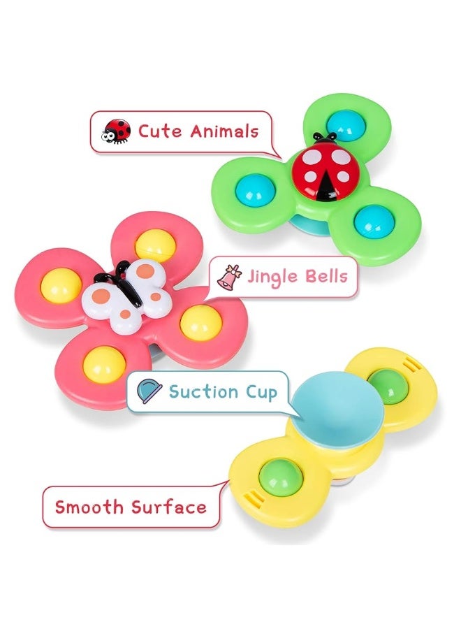 NARRIO Suction Cup Spinner Toys for 1 Year Old Boy, Spinning top Baby Toys 12-18 Months, First Christmas Birthday Baby Gifts for 1 Year Old Girl, Travel Sensory Toys for Toddlers 1-3 - Image 1