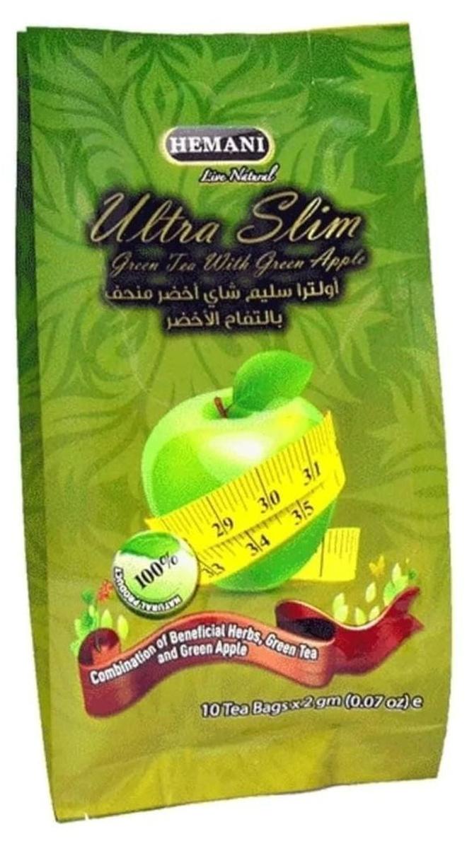 هيماني اولترا سليم شاي أخضر منحف بالتفاح الأخضر 10 كيس