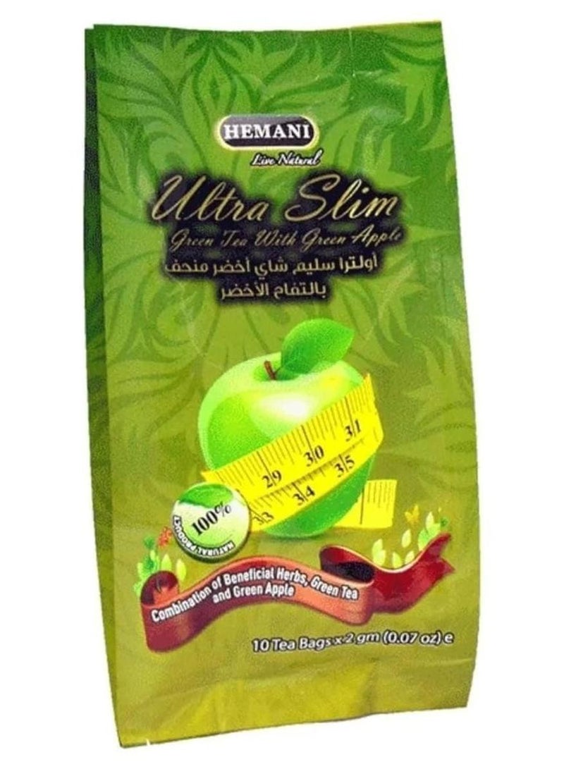 هيماني اولترا سليم شاي أخضر منحف بالتفاح الأخضر 10 كيس