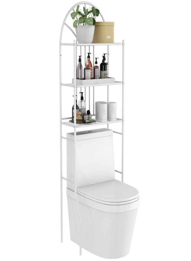 Tangkula 3-Tier Over The Toilet Storage Rack, 3-Tier Bathroom Space Savor, 23.5" x 10.5" x 68", White (White) - Image 1