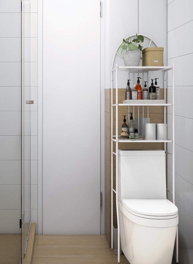 Tangkula 3-Tier Over The Toilet Storage Rack, 3-Tier Bathroom Space Savor, 23.5" x 10.5" x 68", White (White) - Image 5