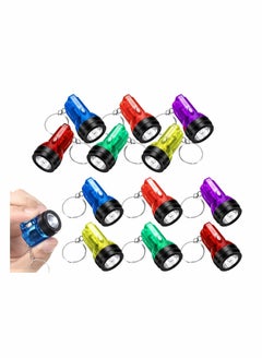 Mini Flashlight Keychains Pack of 12 LED Key Chains for Kids in Assorted Colors 1.5 Inch Portable Handheld Flashlights Keychains for Camping Party Favors