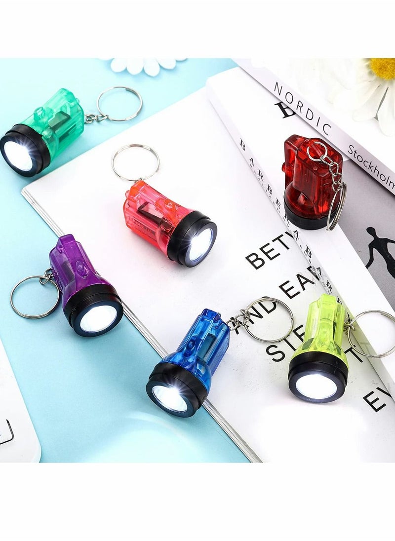 SYOSI - Mini Flashlight Keychains Pack of 12 LED Key Chains for Kids in Assorted Colors 1.5 Inch Portable Handheld Flashlights Keychains for Camping Party Favors - Image 1