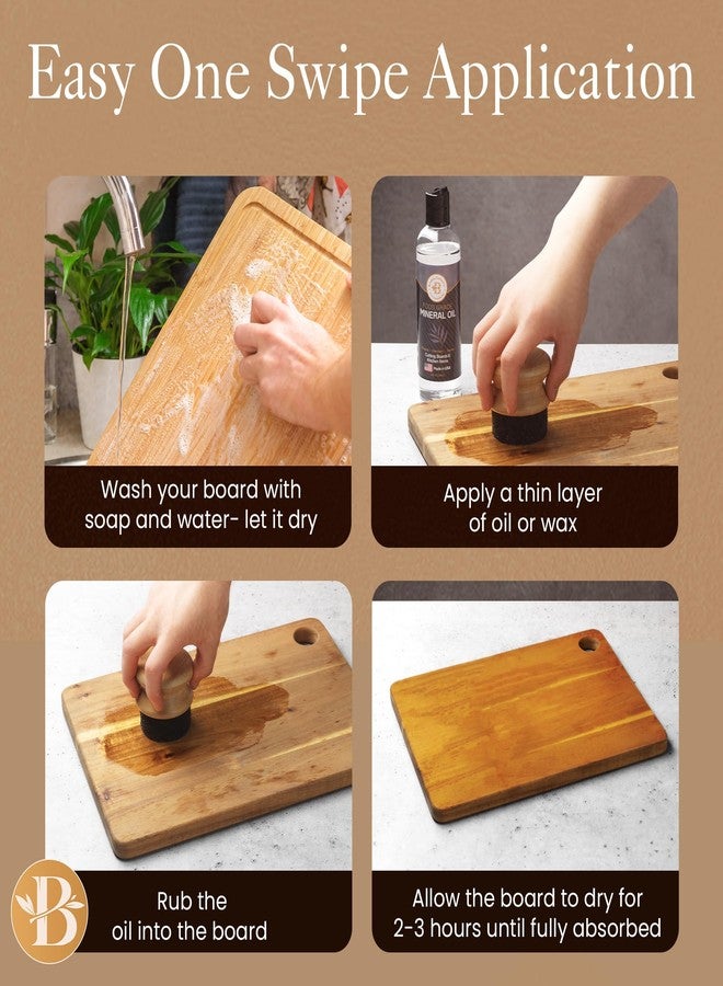 Bambüsi Cutting Board Oil Applicator - Brush for Applying Mineral Oil, Wax, and Wood Oil on Cutting Boards, Butcher Blocks, Bamboo, Wooden Utensils - Kitchen Maintenance Tool & Gift Idea - Image 3