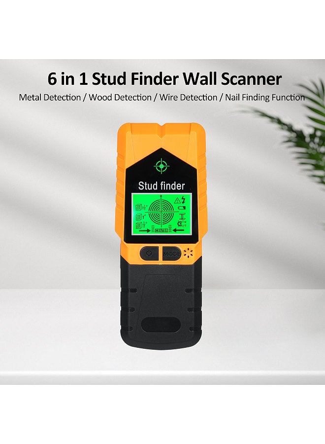 Stud Finder Wall Scanner 6 in 1 Stud Detector with Magnet Physical Nail Finding Function Wall Detector for Wood Metal and AC Wire Detection LCD Display and Audio Alarm  - Image 4