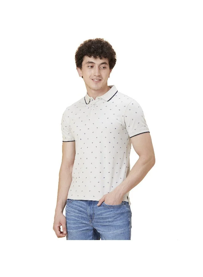 Being Human Mens Light Grey Polo Collar Short Sleeve Polo T-Shirt