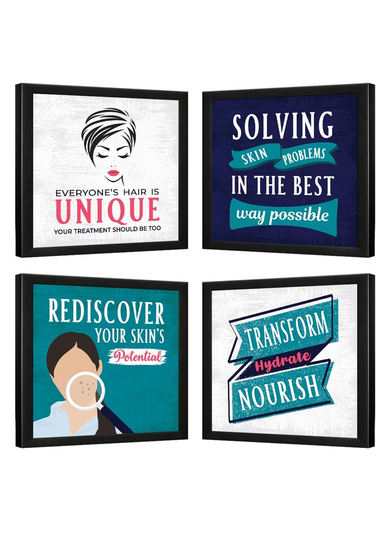 Chaka Chaundh Chaka Chaundh Dermatologist Quotes Framed Skin Doctor Framed Poster for Wall Decor Skin Clinics Wall Quotes Decoration Item Set of 4 frames 11 X 11 inches 