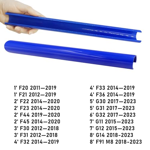 Jaronx Compatible with BMW Grill Inserts Trims for 1 2 3 4 5 6 7 Series, F20 F22 F30 F32 G30 G32 G11 G12, Compatible with BMW V Brace Wrap Covers Blue Grill Stripes Wrap(Blue) - Image 2