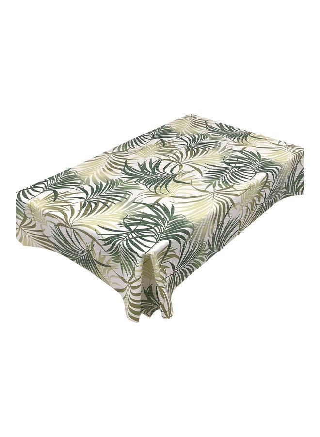 NIBEMINENT Printed Rectangular Tablecloth White/Green 55x94inch - Image 3