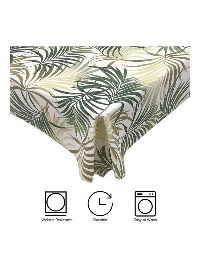 NIBEMINENT Printed Rectangular Tablecloth White/Green 55x94inch - Image 4