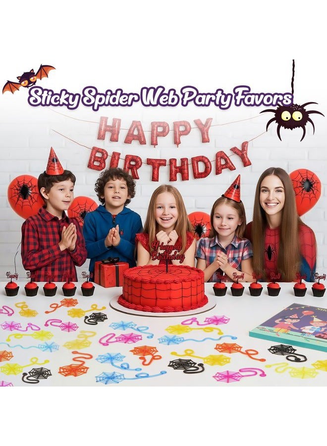 DODOLOL 30 Pcs Sticky Spider Web Sticky Hands for Kids Bulk Halloween Party Favors Decorationsr,Spider Webs for Classroom Prizes,Kids' Halloween Goodie Bags Stuffers Pinata Stuffers Small Toys for Boys Girl - Image 2