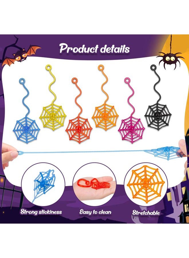 DODOLOL 30 Pcs Sticky Spider Web Sticky Hands for Kids Bulk Halloween Party Favors Decorationsr,Spider Webs for Classroom Prizes,Kids' Halloween Goodie Bags Stuffers Pinata Stuffers Small Toys for Boys Girl - Image 4