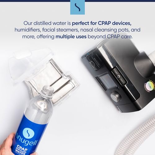 Snugell مياه مفلترة بحجم السفر من سنوجيل لآلات CPAP، (عبوة 6، 20 أونصة لكل منها) – تكفي حتى 12 يومًا – متعددة الاستخدامات، مناسبة للسفر، نظيفة، مصنوعة في الولايات المتحدة - Image 3