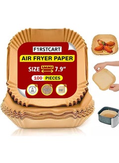 Generic 100Piece Air Fryer Disposable Paper Liner, Square Nonstick Air Fryer Parchment Paper For Baking Microwave Baking Oilproof, 7.8Inch/20Cm, Round  - Image 1