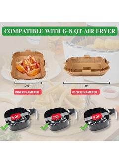 Generic 100Piece Air Fryer Disposable Paper Liner, Square Nonstick Air Fryer Parchment Paper For Baking Microwave Baking Oilproof, 7.8Inch/20Cm, Round  - Image 2