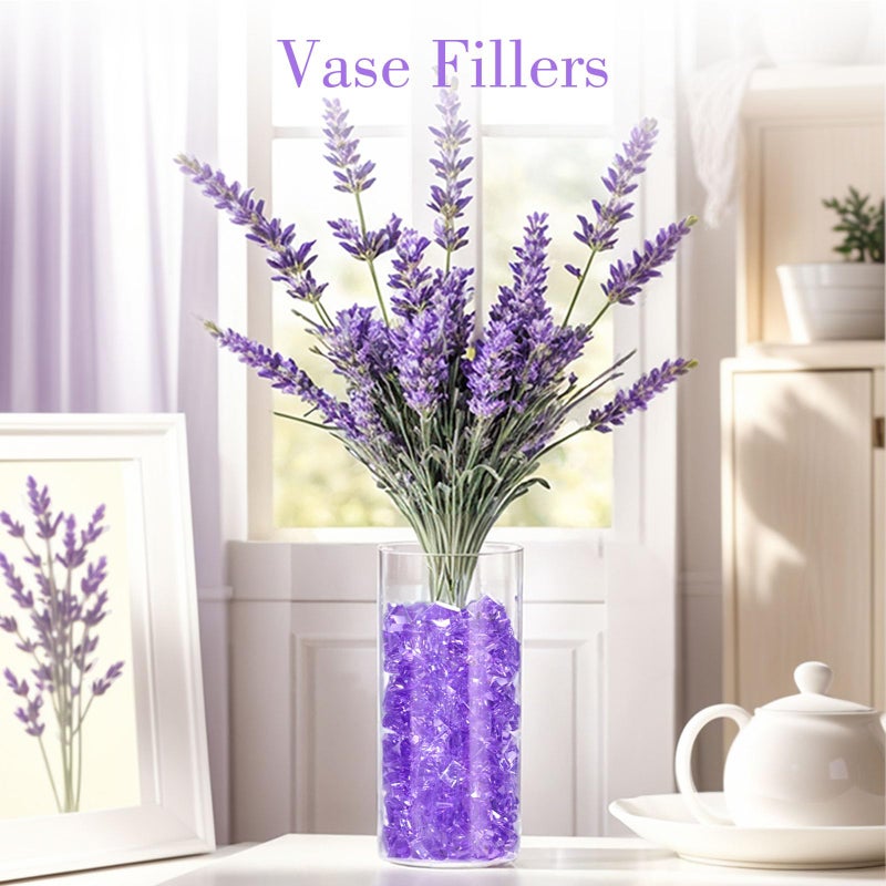 DomeStar Purple Fake Ice Rocks, 150PCS Acrylic Gems Crystals Plastic Diamonds Centerpiece for Vase Fillers Wedding Party Table Scatter - Image 2