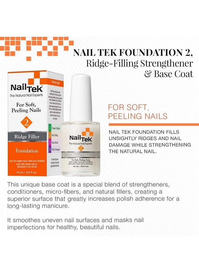 Nail Tek Foundation 2 Ridge Filling Strengthening Base Coat For Soft And Peeling Nails 0.5 Oz 1Pack  - Image 4