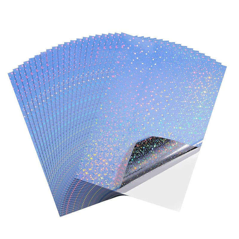 Printable Sticker Paper A4 Star Style 210mm x 297mm Quick-Drying Waterproof - Aluminized Film for Inkjet Printers - Image 1
