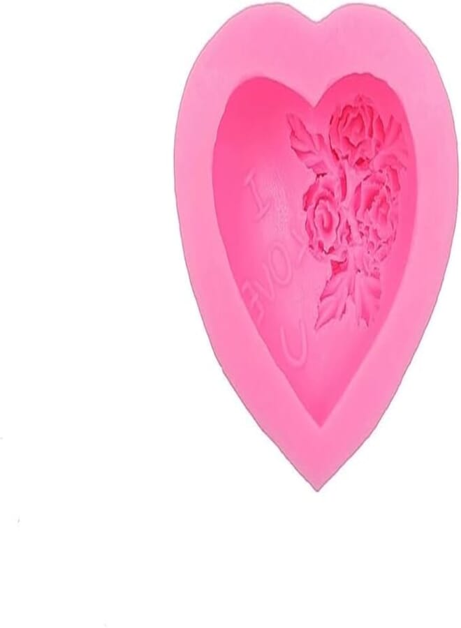 Heart Shape Sugar Paste Sculpting Mold Flower Bouquet Love
