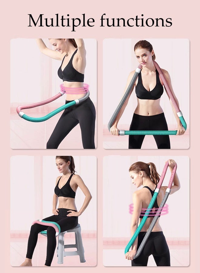 DUNISO Foldable Soft Hula Hoop Spring Fitness Ring Waist Friendly Abdomen Exercise Equipment Multi-Functional Exercise Hoops Waist and Abdominal Workout Belt Elastic Alloy Spring Hula Hoop - Image 5