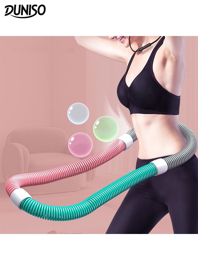 DUNISO Foldable Soft Hula Hoop Spring Fitness Ring Waist Friendly Abdomen Exercise Equipment Multi-Functional Exercise Hoops Waist and Abdominal Workout Belt Elastic Alloy Spring Hula Hoop - Image 1