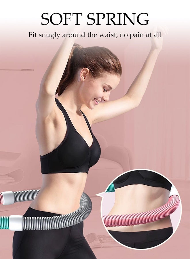 DUNISO Foldable Soft Hula Hoop Spring Fitness Ring Waist Friendly Abdomen Exercise Equipment Multi-Functional Exercise Hoops Waist and Abdominal Workout Belt Elastic Alloy Spring Hula Hoop - Image 3