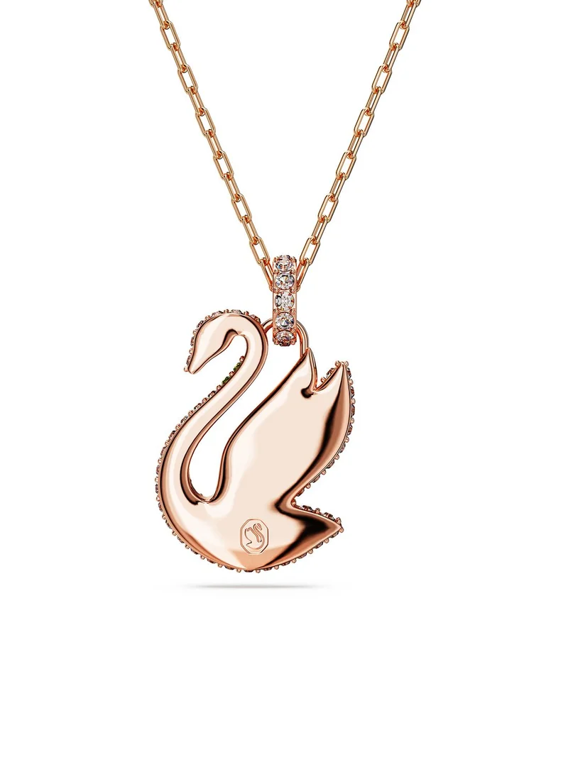 SWAROVSKI Cex Iconic Swan Pendant Rose-Gold Tone Plated Necklace