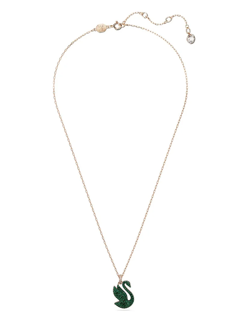 SWAROVSKI Cex Iconic Swan Pendant Rose-Gold Tone Plated Necklace