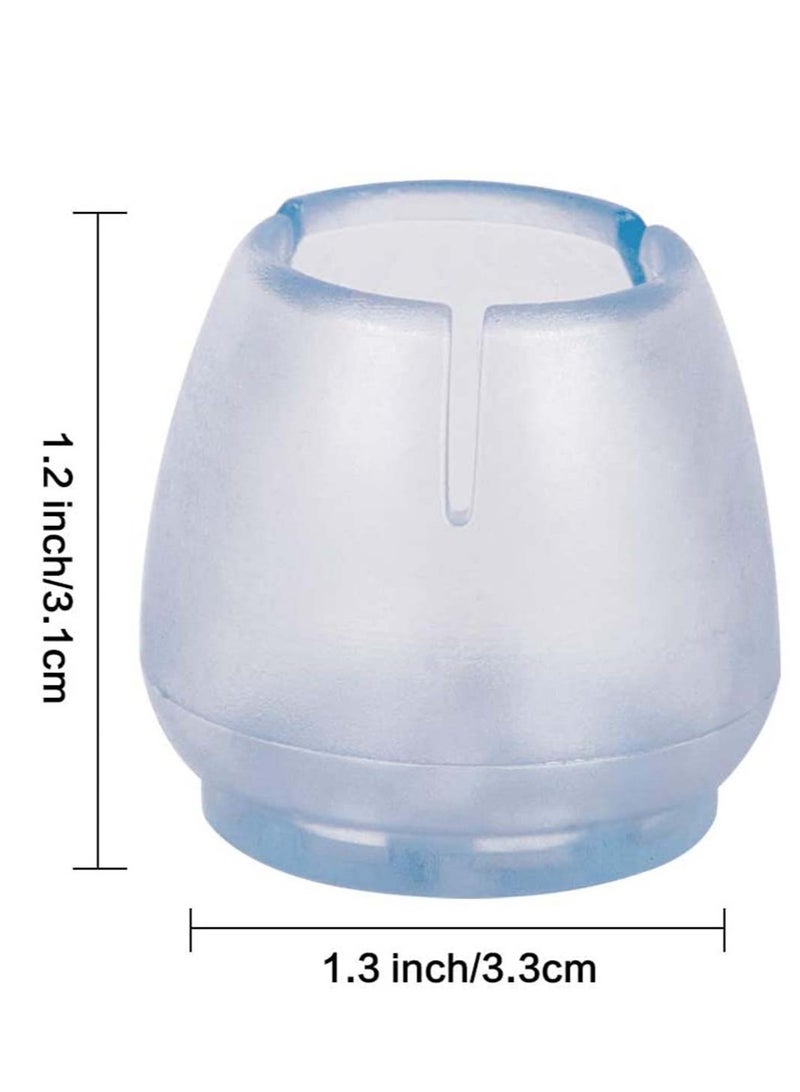 KASTWAVE Chair Leg Cap Leg Caps Silicone Floor Protector Round Furniture Table Feet Covers Without Pads Transparent Fit Round Diameter Rubber Covers for Floor Protectors 16Pcs - Image 4