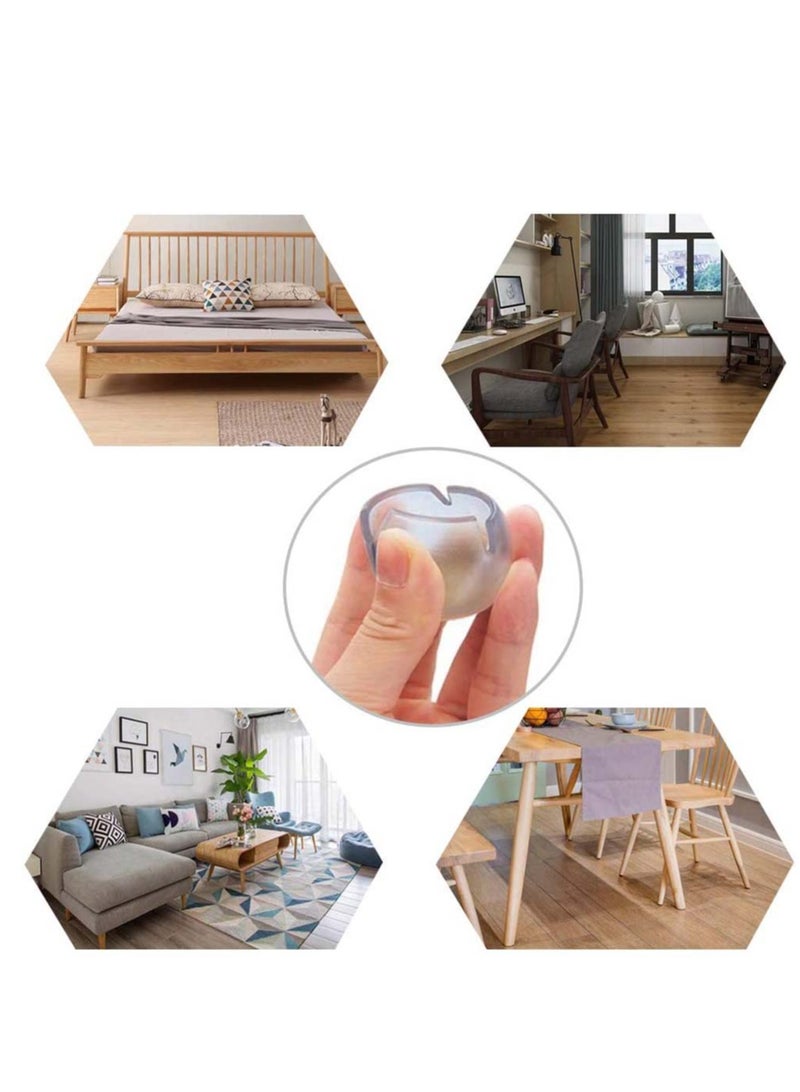 KASTWAVE Chair Leg Cap Leg Caps Silicone Floor Protector Round Furniture Table Feet Covers Without Pads Transparent Fit Round Diameter Rubber Covers for Floor Protectors 16Pcs - Image 5