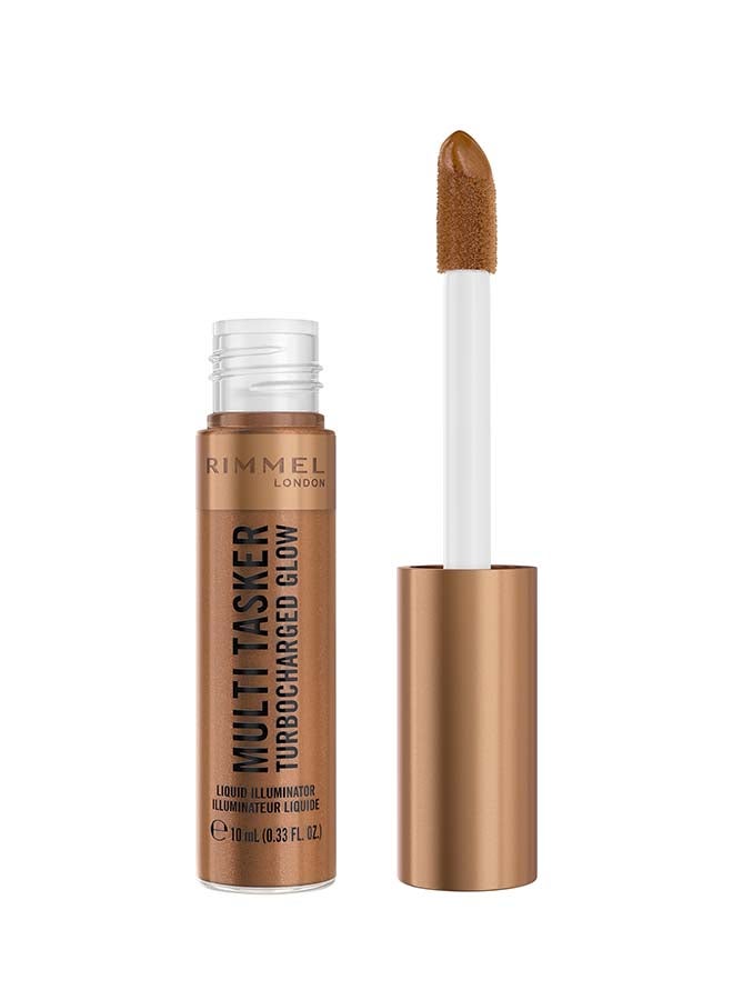 RIMMEL LONDON Multi Tasker Turbocharged Glow Liquid Illuminator - 009 - Bougie Girl, 10ml - Image 1
