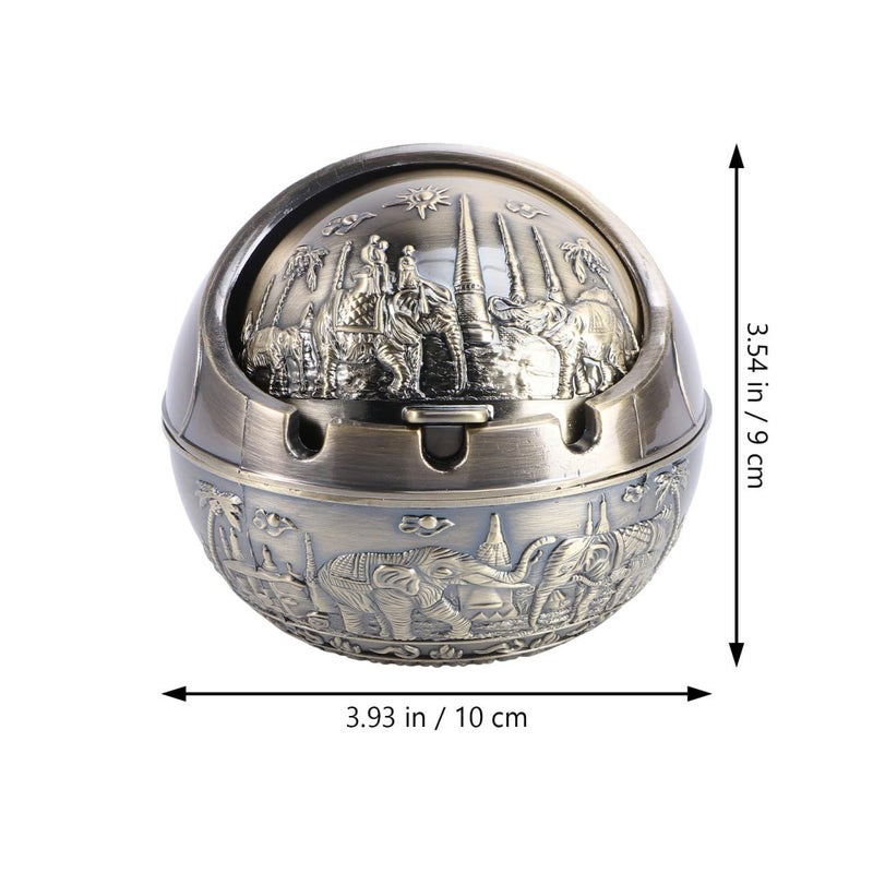 Windproof Elephant Shape Ashtray Desktop Decorative Cigarette Ash Container Home Office - Image 3