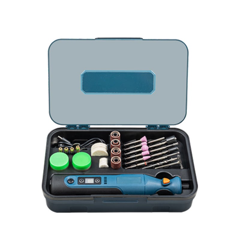 Blue 7.4V High-Power Rechargeable Lithium Die Grinder Polisher - 66 Piece Plastic Box Set - Image 5