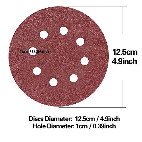 Swpeet 100 Pcs Sanding Discs Sandpaper Hook and Loop Pads for Circular Sander Grits Sanding Sheets 10 Sizes 4060 80100 120180 240320 400800 Grits - Image 3