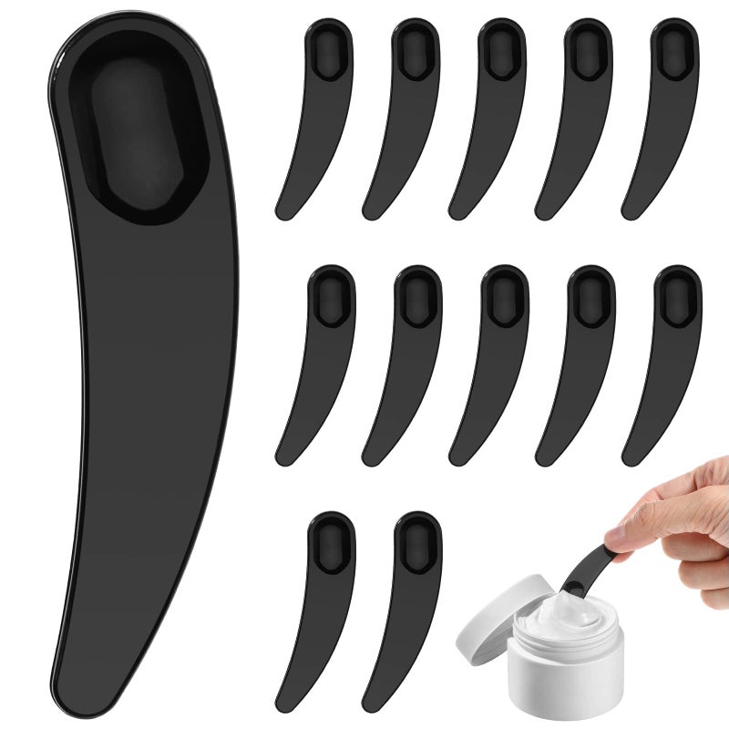 Beaupretty 50Pcs Mini Disposable Makeup SpatulasFacial Cream Mask Spoon Cosmetic Plastic Spatulas Scoops Mask Tip Spatulas Black - Image 3